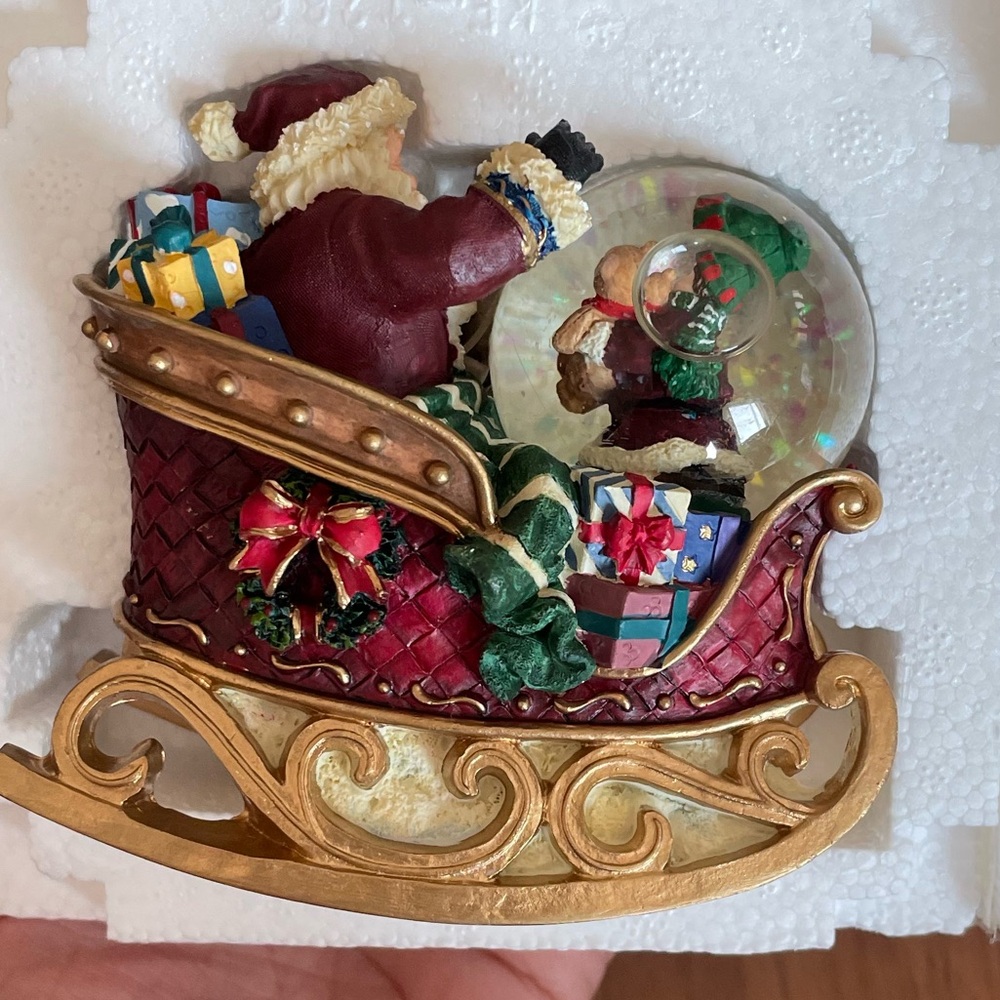 Festive Santa Sleigh Figurine